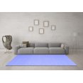 thumbnail image 3 of Ahgly Company Machine Washable Indoor Round Solid Blue Modern Area Rugs, 5' Round, 3 of 4