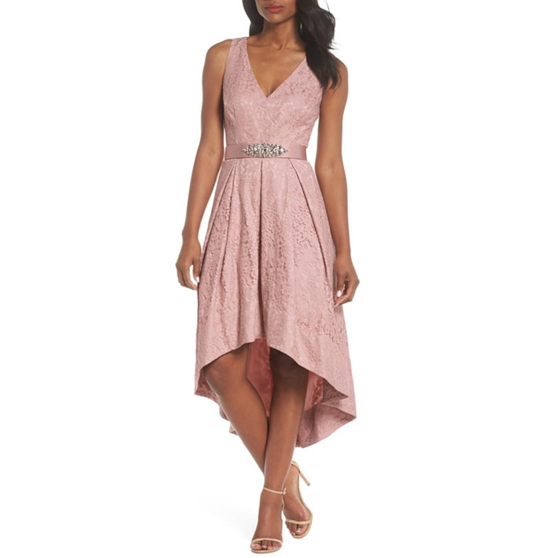 eliza j blush lace dress