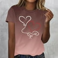 thumbnail image 1 of Fiudx Ofertas Flash Del Día Solo En Línea Mujeres Verano Sexy Casual Manga Corta Impreso Camisetas Cuello Redondo Manga Corta Tops, 1 of 3