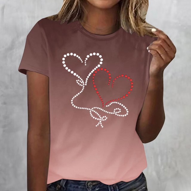 Fiudx Ofertas Flash Del Día Solo En Línea Mujeres Verano Sexy Casual Manga Corta Impreso Camisetas Cuello Redondo Manga Corta Tops