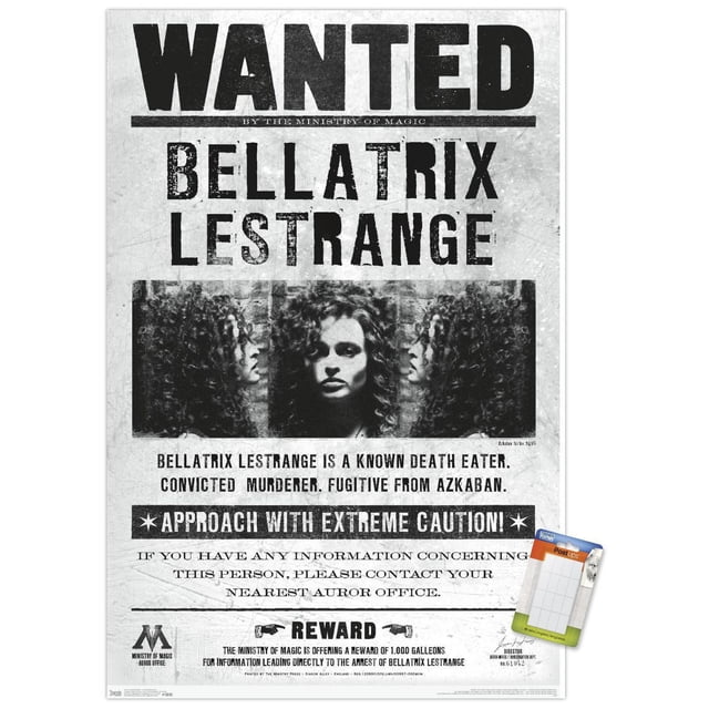 Le monde des sorciers: Harry Potter - Bellatrix Wanted Poster