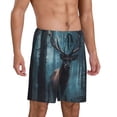 thumbnail image 2 of Rocae Mystical Forest Elk for Men's Soft Sleep Pajama Shorts, Waistband and Pockets-XX-Large, 2 of 6