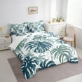 thumbnail image 3 of Manfei Palm Monstera Bedding King Size,Tropical Plant Leaves Comforter Sets with Sheets,Hawaii Summer Holiday Bedding Sets King Size,Ultra Soft Bedroom Decoration Reversible,7pcs, 3 of 7