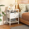 thumbnail image 3 of Leyaoyao 3-Tier Side Table with Charging Station, End Table with 2 Outlets & 2 USB Ports, for Living Room, White, 3 of 8