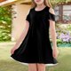 thumbnail image 2 of Girls 2025 Summer Dresses Cold Shoulder Dress Soft Casual Summer Dress for Kids Lightweight and Breathable Ages 4-12 ,Sie:140, 2 of 10