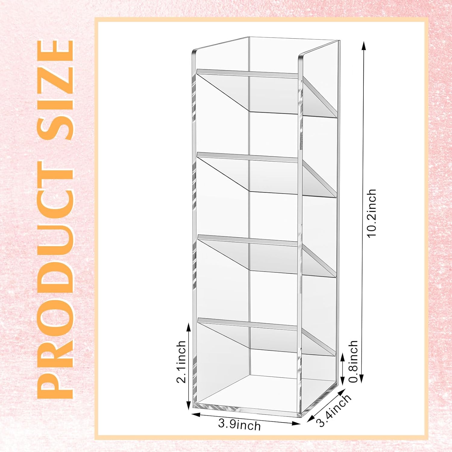 Acrylic Pen Organizer Storage for 50 Markers Vertical Marker Organizer Acrylic Pen Display Holder for Office Desk Desktop Stationery Pencil Storage, Clear, 3.4 x 4 x 10.2 Inch