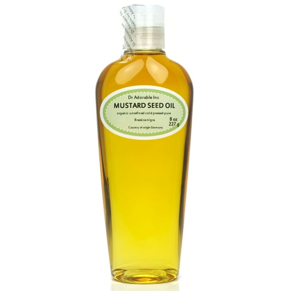 Dr Adorable - 8 oz - Mustard Seed Oil - Unrefined 100% Pure Organic Cold Pressed Natural