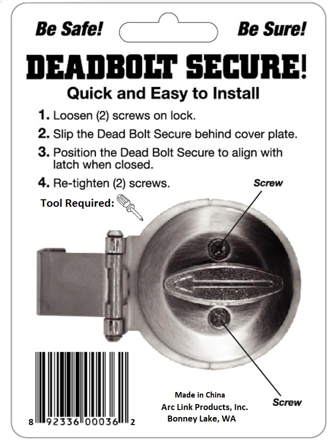 Deadbolt Secure, Prevent Lock Bumping, Nickle Color C63