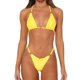 thumbnail image 1 of Bikini traje Halter Masajeadores de cuello lazo Extensiones backless ajustable color puro 2 unidades traje baño para Beach Pool Party amarillo M, 1 of 6