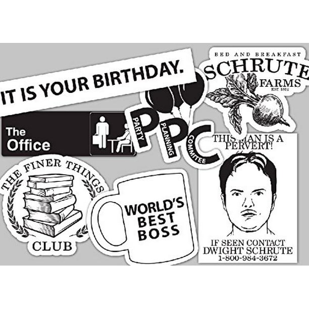 The Office Sticker Set BLACK AND WHITE ***WATERPROOF***