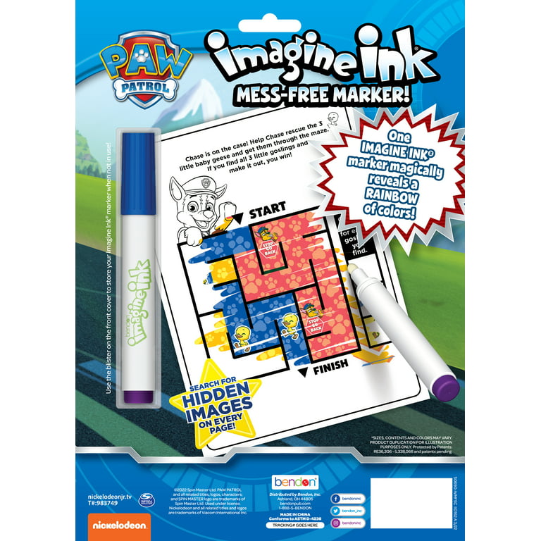 Nickelodeon Imagine Ink Paw Patrol Mess Free Markers and Coloring Book -  Paw Patrol Coloring Pages Bundle for Kids Ages 4-8 with Stickers and Door