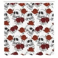 thumbnail image 3 of Ambesonne Halloween Shower Curtain, Roses Gothic Skull, 69"Wx70"L, Grey, 3 of 5