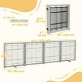 thumbnail image 3 of PawHut Wooden Pet Fence with Support Feet Light Grey, 3 of 10