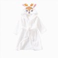 thumbnail image 5 of NOLDARES Boys Girls Fleece Hooded Robes, Warm Printed Bath Robe for Kids Soft Fuzzy Bathrobe for Gifts(H322-White), 5 of 9