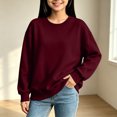 thumbnail image 2 of YOUYEDIAN Girls Oversized Sweatshirts Boys Casual Versatile Long Sleeve Fleece Crewneck Pullover Tops, 2 of 5