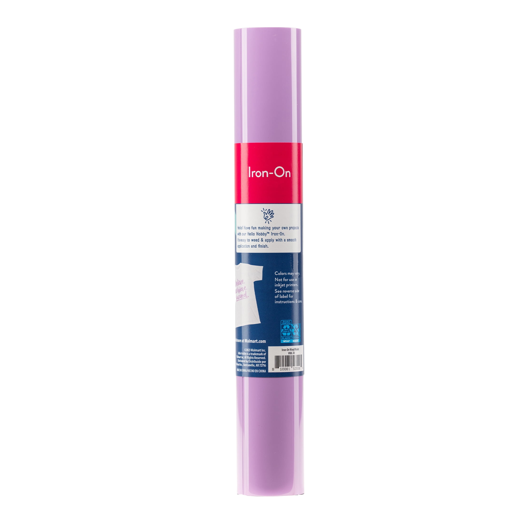 (3 pack) Hello Hobby 12" x 2' Violet Iron-On Craft Vinyl Roll