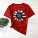 thumbnail image 4 of Camisas de Manga Corta para las Mujeres Moda Casual Impresión Cuello Redondo Suéter Tee Blusas, 4 of 4