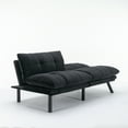 thumbnail image 4 of Sesslife 71" Velvet Futon Sofa Bed with Adjustable Armrests, Convertible Futon Couch, Sectional Couches for Living Room, Bedroom, Apart, Office, 3-Level Adjustable Backrest(Black), 4 of 7