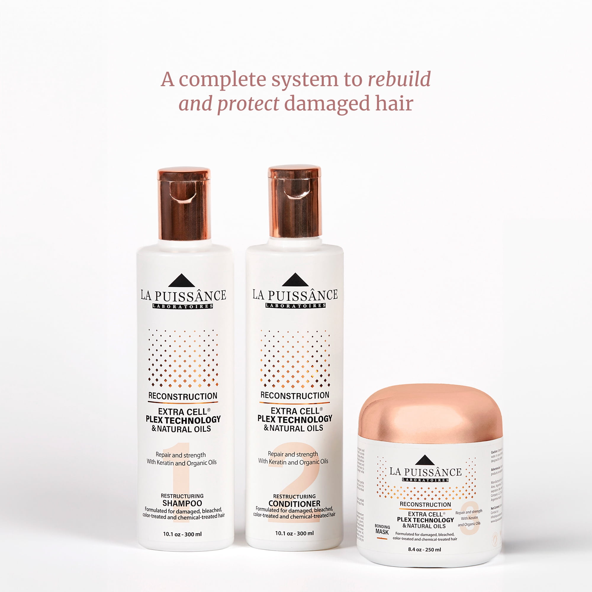 LA PUISSANCE Extra Cell Plex Deep Conditioning Hair Mask Step 3 - Moisturizing Repair Treatment for Damaged Hair - Ideal for Color-Treated, Bleached & Chemically-Treated Hair 8.45 fl oz