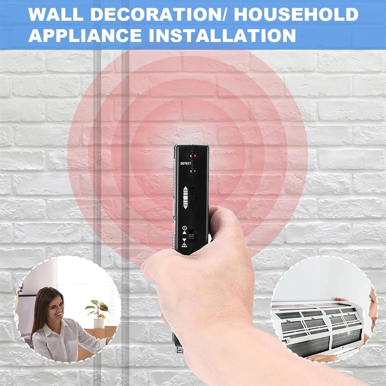 Wpp123 Wall Scanner Metal , 3-in-1 Pipe/Wire/Stud Finder, Adjustable Sensitivity Handheld with Alarm for Indoor Construction, Wood Stud & AC Wire Detection