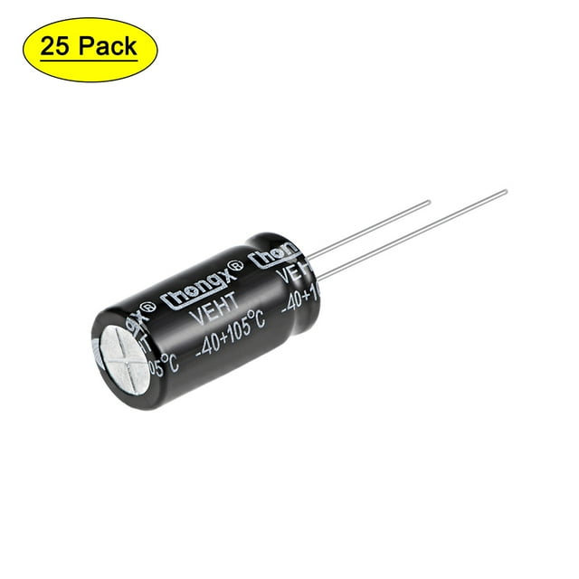Uxcell 2200uF 16V 105C Capacitores electrolíticos de aluminio de alta temperatura 25 paquetes