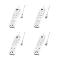 thumbnail image 1 of Huntkey Bande d'Alimentation avec Cordon Robuste, 8 Prises, et 2 Ports USB, White (4 Pack), 1 of 8