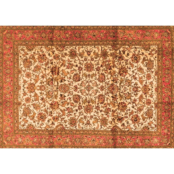 Ahgly Company Indoor Rectangle Persian Orange Traditional Area Rugs, 5' x 7'