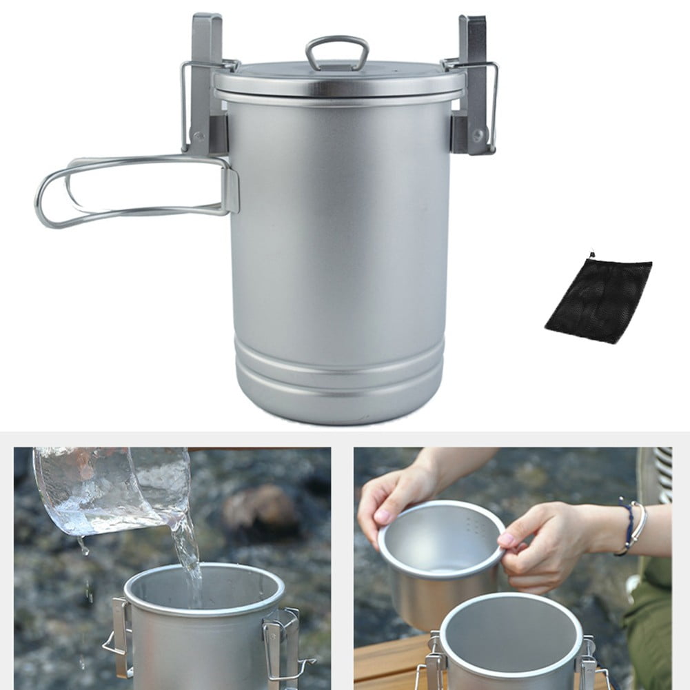 Serves 3 Camping Rice Cooker Cooking Pot With Handle Portable