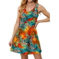 thumbnail image 4 of Fantaslook Summer Dresses for Women Casual V Neck Sleeveless Sundresses Floral Beach Short Dress with Pockets, 4 of 9
