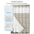 thumbnail image 2 of No Hook Cloth Fabric Shower Curtain with Snap in Liner, Beige Black Striped Waterproof Shower Curtains Set with See Through Top Window, Abstract Modern Art Irregular Stripe Bath Curtains 72"x72", 2 of 6