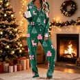 thumbnail image 4 of Enjoytime Christmas Womens Pajama Sets Print Button Down Long Sleeve Shirts Pants 2 Piece Sleepwear Xmas Soft Plus Size Lounge Set, 4 of 6