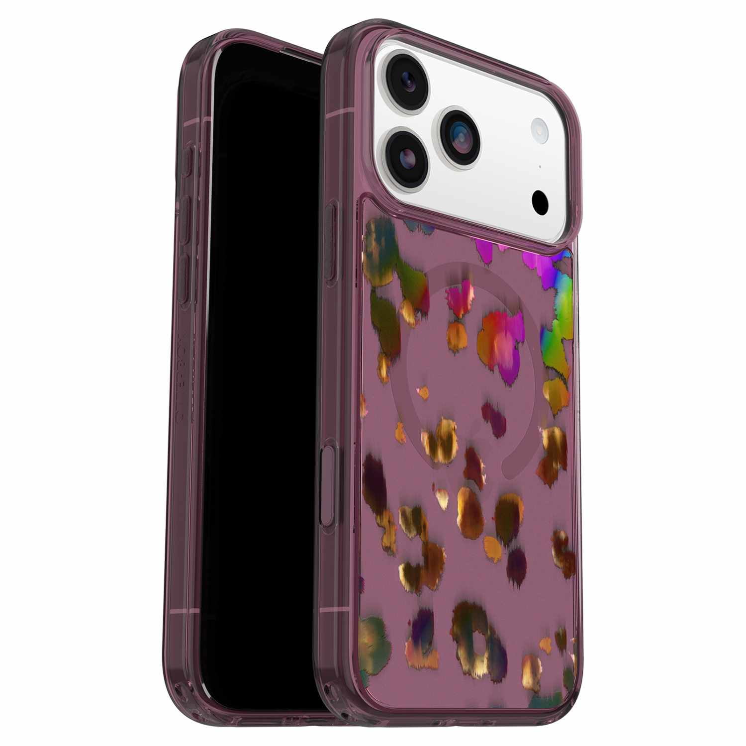 OtterBox Symmetry Clear MagSafe Case w/Camera Control Leopard Shift (Pink) for iPhone 17