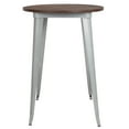 thumbnail image 3 of Flash Furniture 30" Round Silver Metal Indoor Bar Height Table with Walnut Rustic Wood Top, 3 of 3