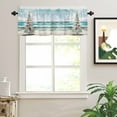 thumbnail image 2 of Summer Beach Valances for Windows Oil Painting Christmas Tree Rod Pocket Curtain Valance Window Treatment Short Curtains for Kitchen Living Room, 42"x12", 2 of 5