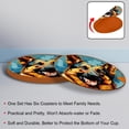 thumbnail image 4 of Shepherd Dog 6pcs Round Coasters Set, Microfiber Leather Drink Coasters, 11x11cm/4.3x4.3in, Kitchen Table Coasters for Bar, Home - Black, 4 of 6