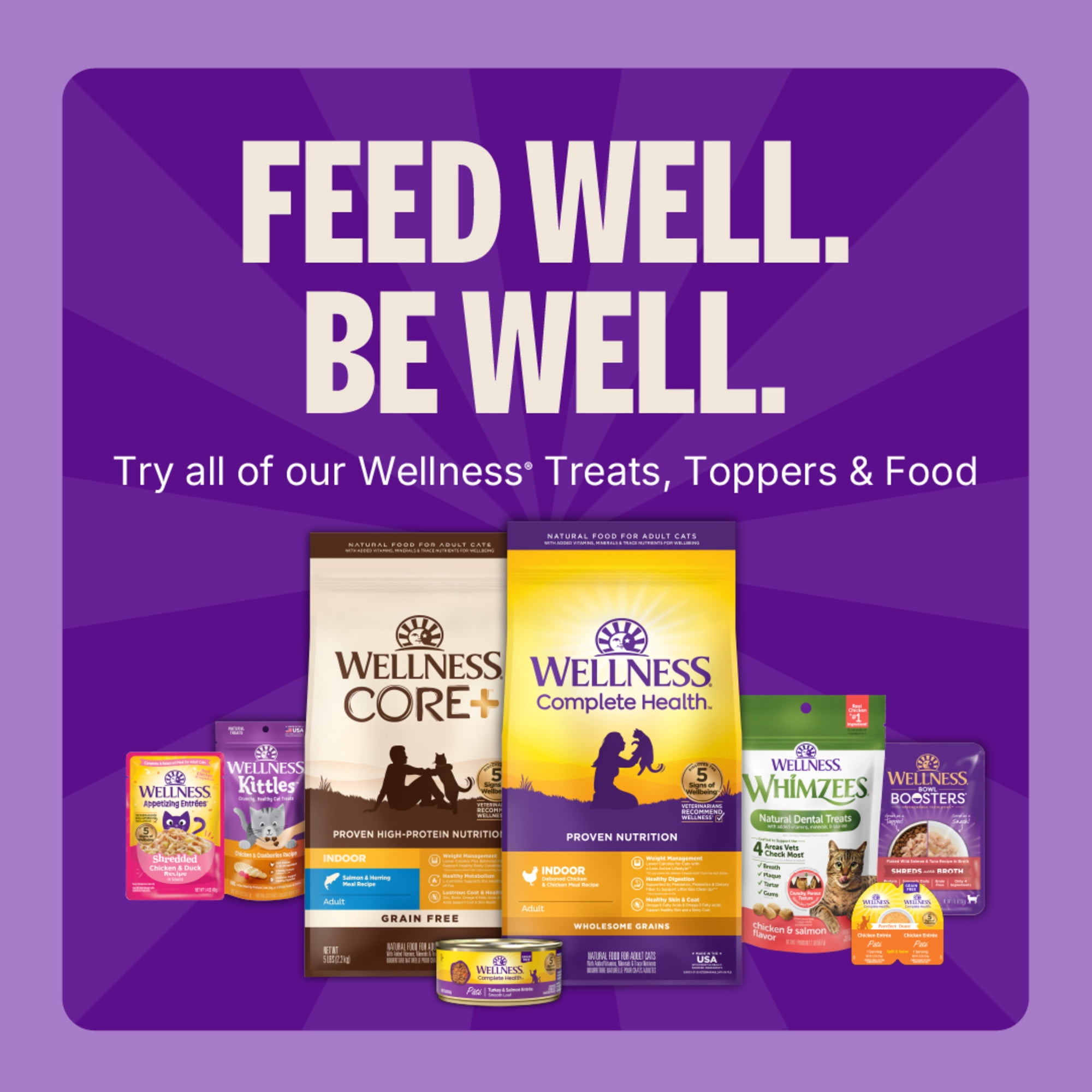 Wellness Kittles Crunchy Cat Treats, All Lifestages, Kitten to Senior, Natural, Grain Free, Tuna and Cranberry Flavor, 2 oz Bag