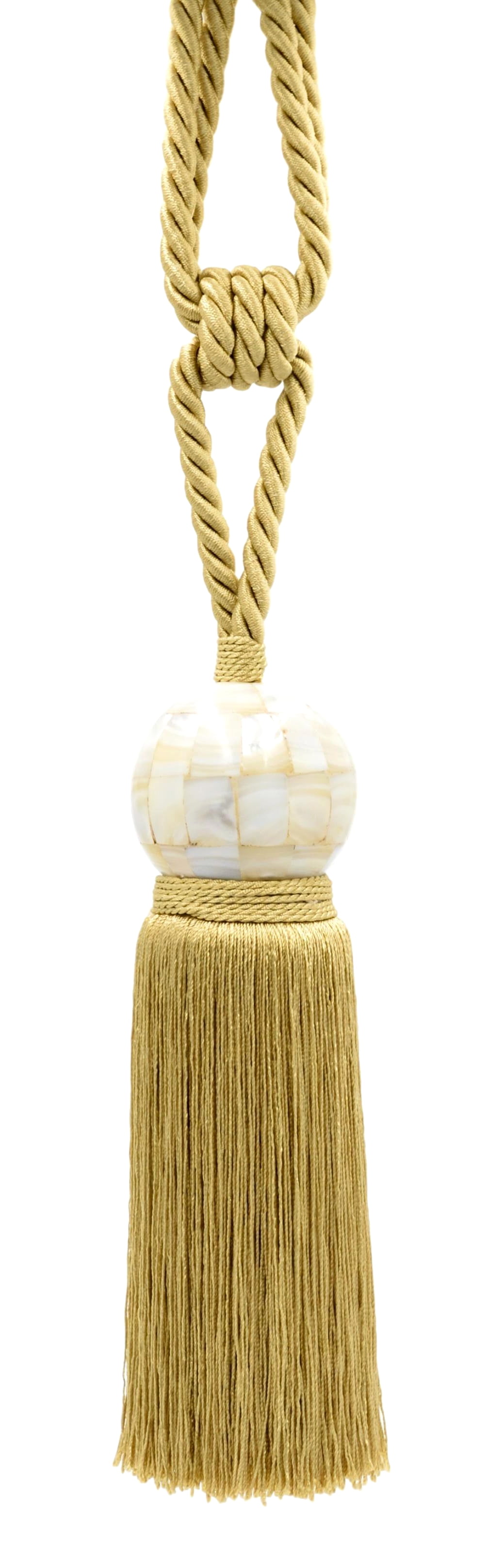 Stunning Light Gold Curtain and Drapery Tassel Tieback W/ 8 1/2" Tassel