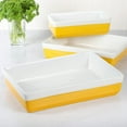 thumbnail image 3 of MARTHA STEWART 3 Piece Oven to Table Stoneware Bakeware, Baking Dish & Casserole Set - Yellow, 3 of 5