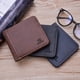 thumbnail image 4 of Cartera retro para hombre, sencilla, juvenil, con tres pliegues, cartera corta vertical para hombre, tarjetero múltiple, 4 of 4