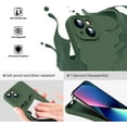 thumbnail image 3 of Liquid Silicone Case for iPhone 13, [Camera Protection] [Anti Fingerprint] [Wireless Charging] 4 Layer Phone Case Protective Cover, Built-in Microfiber Case Cover, 6.1", Green, 3 of 14