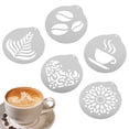 thumbnail image 1 of Decodeary 5pieces Premium Stainless Steel Coffee Stencils Easy To And Delicate Designs Coffee Drawing Mold, 1 of 6