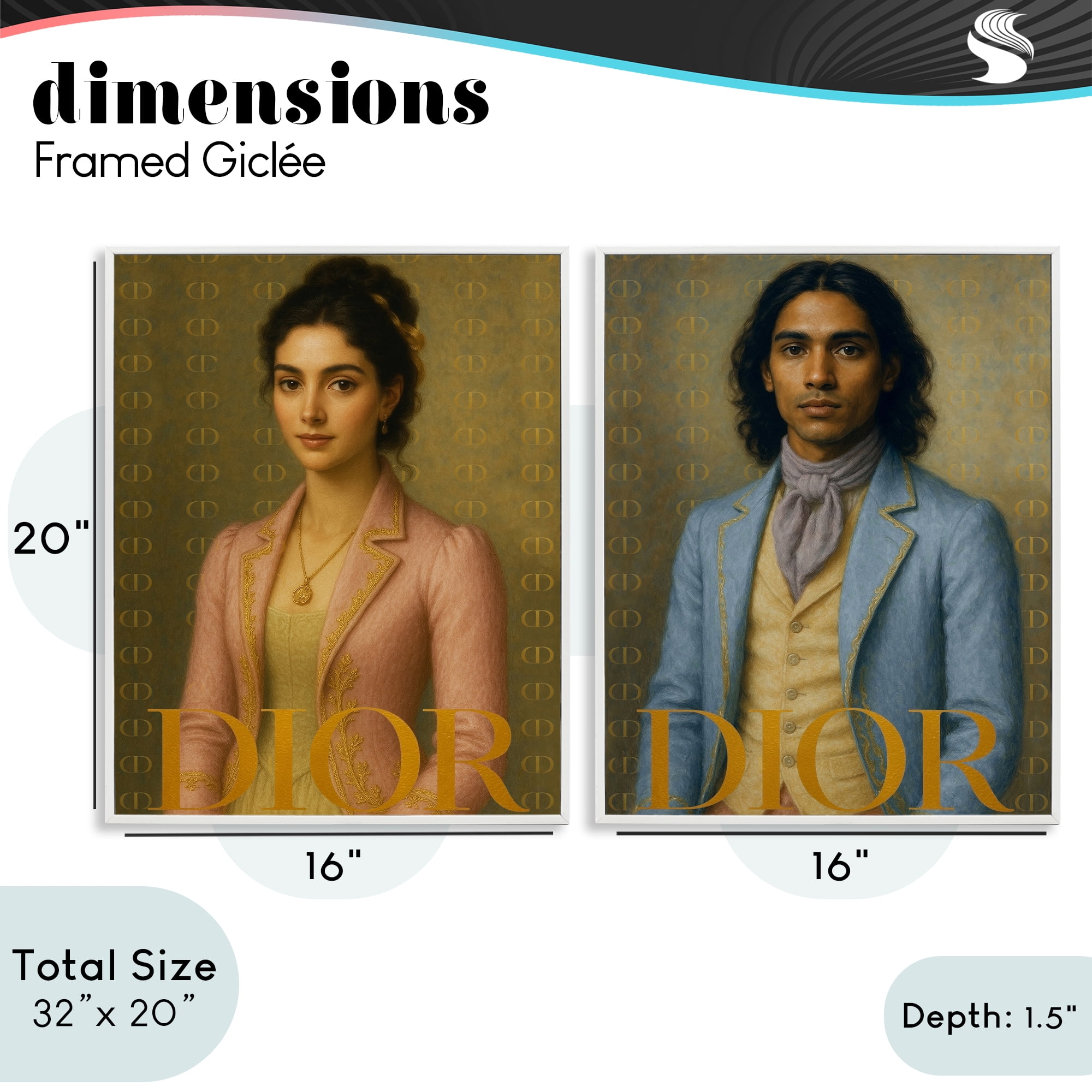 Stupell Industries Iconic Vintage Fashion Models 2 Piece White Framed Giclee Art Set, design by Grotto Studios