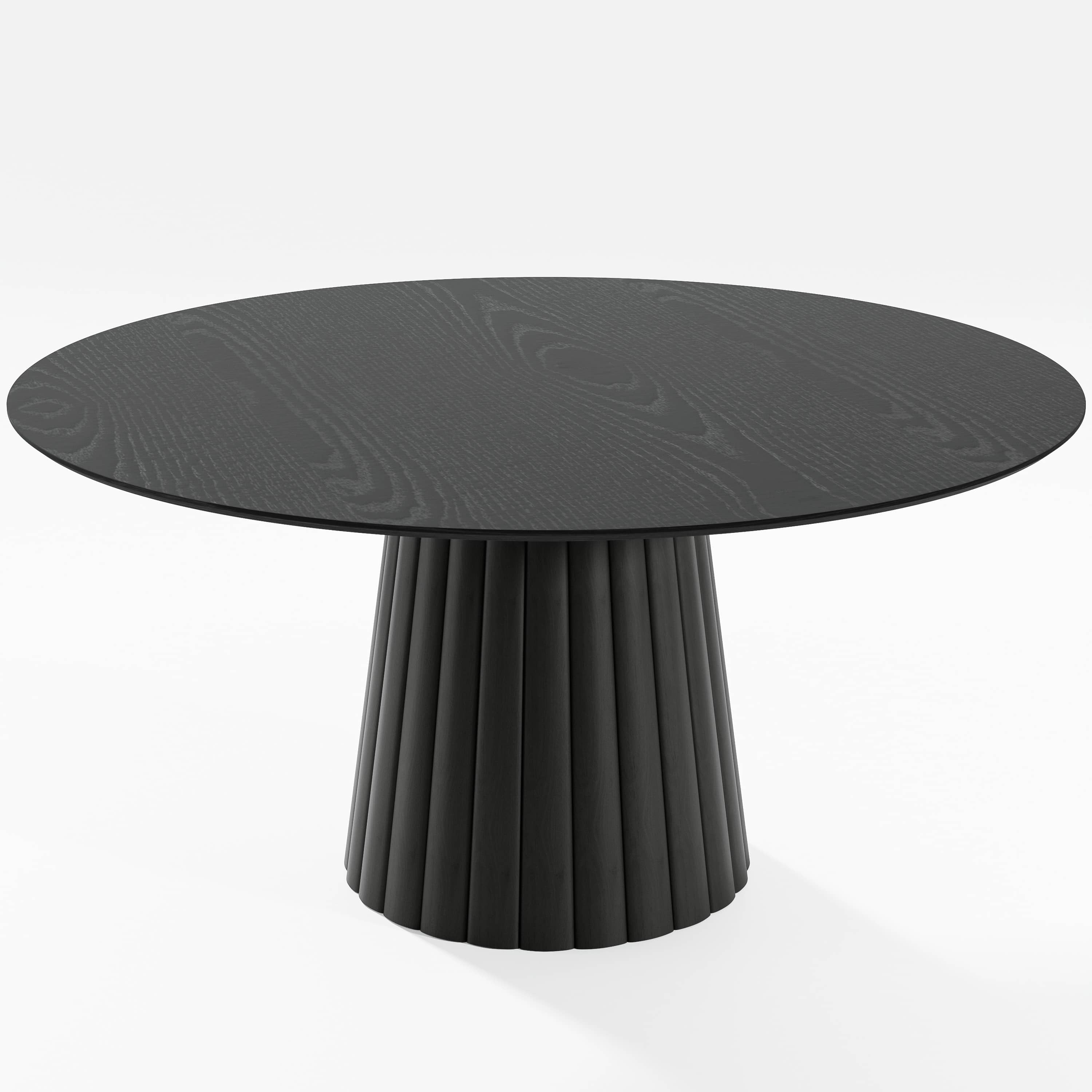 MAYEERTY 60" Round Dining Tables, Mid-Century Dining Table for Dining Room Kitchen, Black