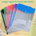 thumbnail image 2 of Musbetu 6 Pcs A4 Plastic Binder Pockets for 11 Ring Binder Letter Size Document Organizer Loose Leaf File Folder Pouch with Snap Button And Label Pocket, 2 of 7