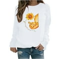thumbnail image 2 of Tbopshirt Womens Top Winter Womens Casual Tops Ladies Sunflower Print Sweatshirt Blouse Tee Sweater, 2 of 5