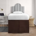 thumbnail image 2 of CCNY Dorm Room Bed Skirt Pleated Pattern 100% Microfiber Chocolate Full XL 40" Drop Length Dorm Bed Skirts, 2 of 6