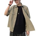 thumbnail image 2 of Camisa de media manga para niños,Camisa de media manga para hombres Camisa de media manga para hombres Camisa con botones Tecnología avanzada, 2 of 14