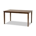 thumbnail image 4 of Baxton Studio Verner Modern and Contemporary Grey Fabric Upholstered and Walnut Brown Finished Wood 7-Piece Dining Set, 4 of 7
