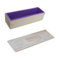 thumbnail image 4 of Moldes rectangulares de silicona para jabón con tapa de madera, flexibles y hechos a mano. Violeta, 4 of 9