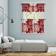 thumbnail image 6 of Gold Red Flower Kitchen Curtains Valances and Tiers Set of 3 Country Vintage Watercolor Pink Floral Leaf Tier Curtains and Valance with Rod Pocket for Small Windows, 27.5"x36", 6 of 9